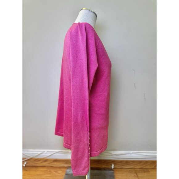 J. McLaughlin Women’s Crew Neck Long Sleeve Sweater Fuschia Pink Size S - Picture 4 of 13